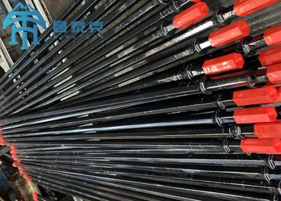 Barra de perforación integral hexagonal de 22 mm para perforación de rocas neumática, longitud de 2400 mm