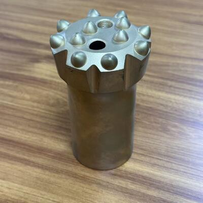 Broca de botón con rosca T45 de 76 mm para exploración de túneles y perforación de voladura