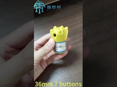 Perforación con forma cónica de 11° 36mm con 7 botones y interior galvanizado